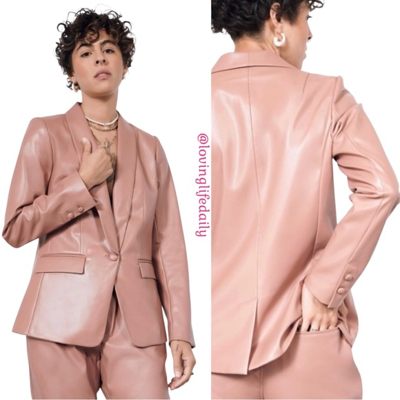 Wildfang Jackets & Blazers - NWT Wildfang Soft Empower Vegan Leather Tux Blazer